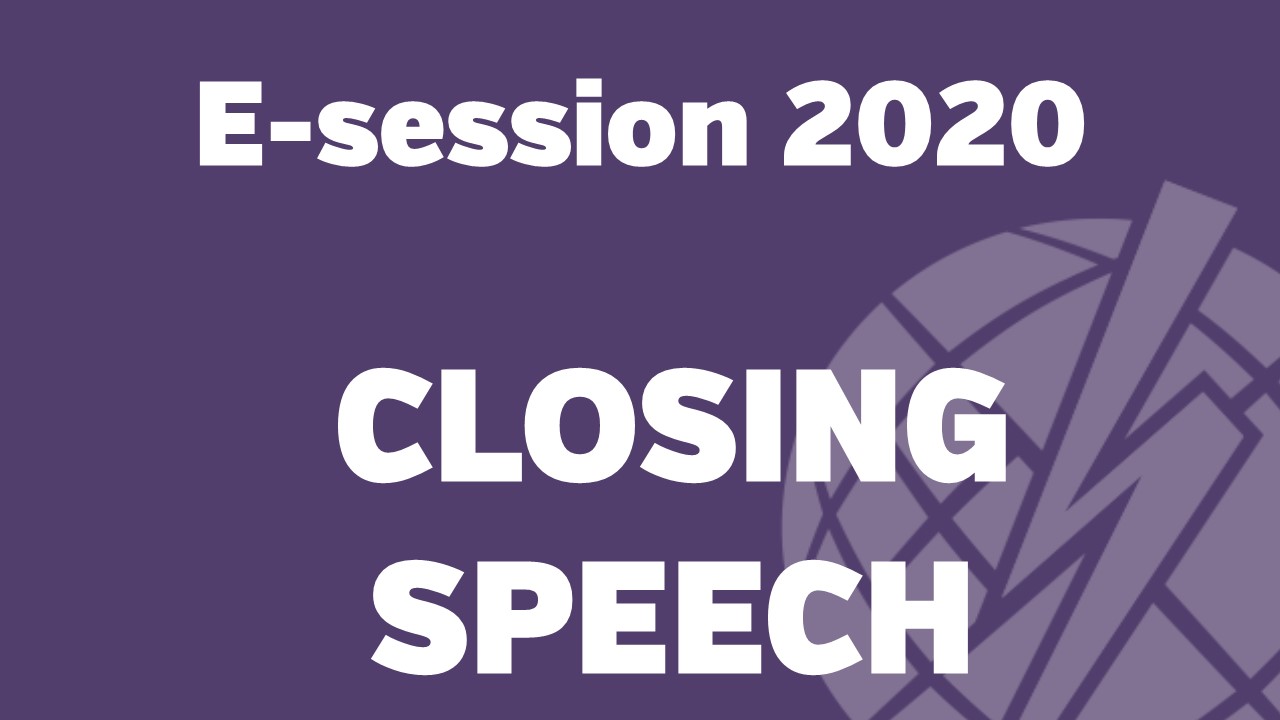 e-session_20200903_closing speech from CIGRE President, Michel AUGONNET
