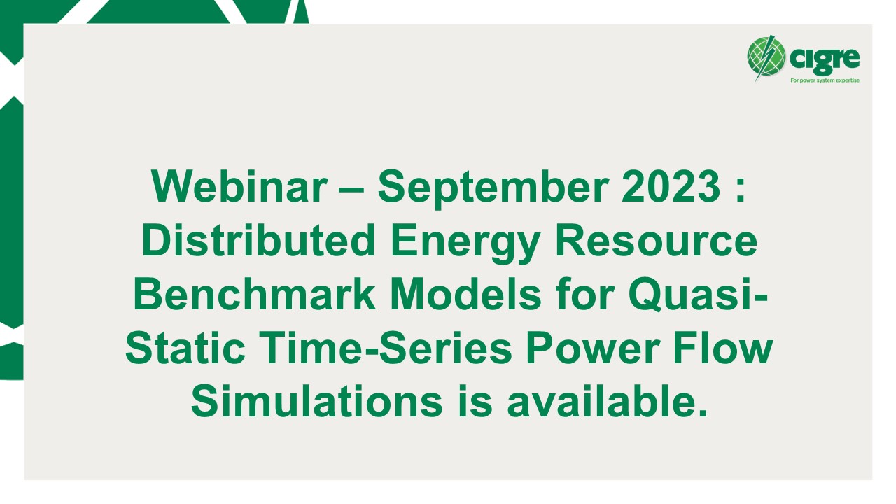 Distributed Energy Resource Benchmark Models for Quasi-Static Time-Series Power Flow Simulations
